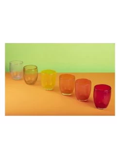 6-delige Set: Glazen "Acapulco" Rood/oranje/geel - 300 Ml -Home Uitgebreid Winkel villa d este 6 delige set glazen acapulco rood oranje geel 300 ml 8