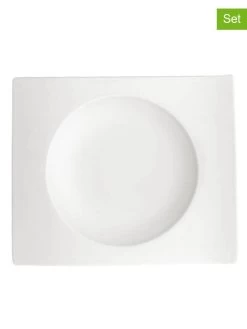 Villeroy & Boch 4-delige Set: Broodborden "NewWave" Wit - (L)15 X (B)13 Cm