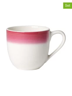Villeroy & Boch 6-delige Set: Espressokoppen "Colourful Life" Wit/roze - 100 Ml