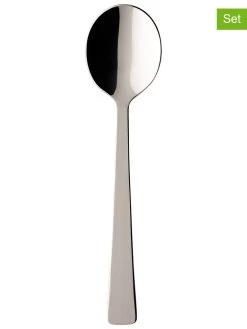 Villeroy & Boch 6-delige Set: Roestvrijstalen Roomlepels "Notting Hill" - (L)17,9 Cm