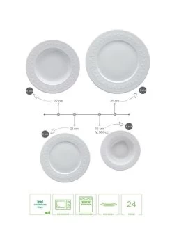 12-delig Combiservies Wit -Home Uitgebreid Winkel violeta home 12 delig combiservies wit 3