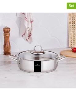 2-delige Set: Pan Met Deksel Zilverkleurig - Ø 32 Cm