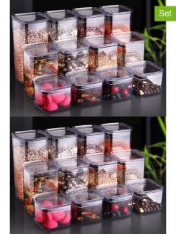 24-delige Set: Voorraadpotten Antraciet