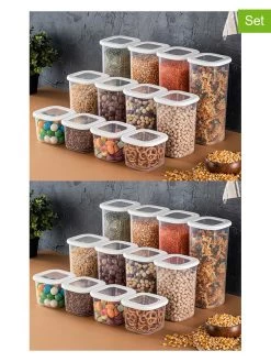 24-delige Set: Voorraadpotten Wit