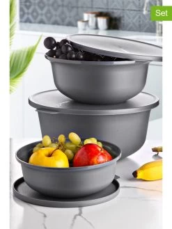 3-delige Set: Voorraadpotten Grijs