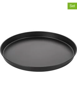 2-delige Set: Pizzavormen "Special Countries" Zwart - Ø 28 Cm