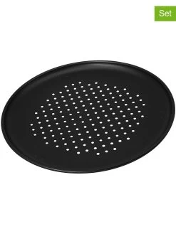 2-delige Set: Pizzavormen "Special Countries" Zwart - Ø 32 Cm