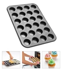 Muffinbakvorm "Black Metallic" Zwart - (B)38 X (D)26 Cm -Home Uitgebreid Winkel zenker muffinbakvorm black metallic zwart b 38 x d 26 cm 1